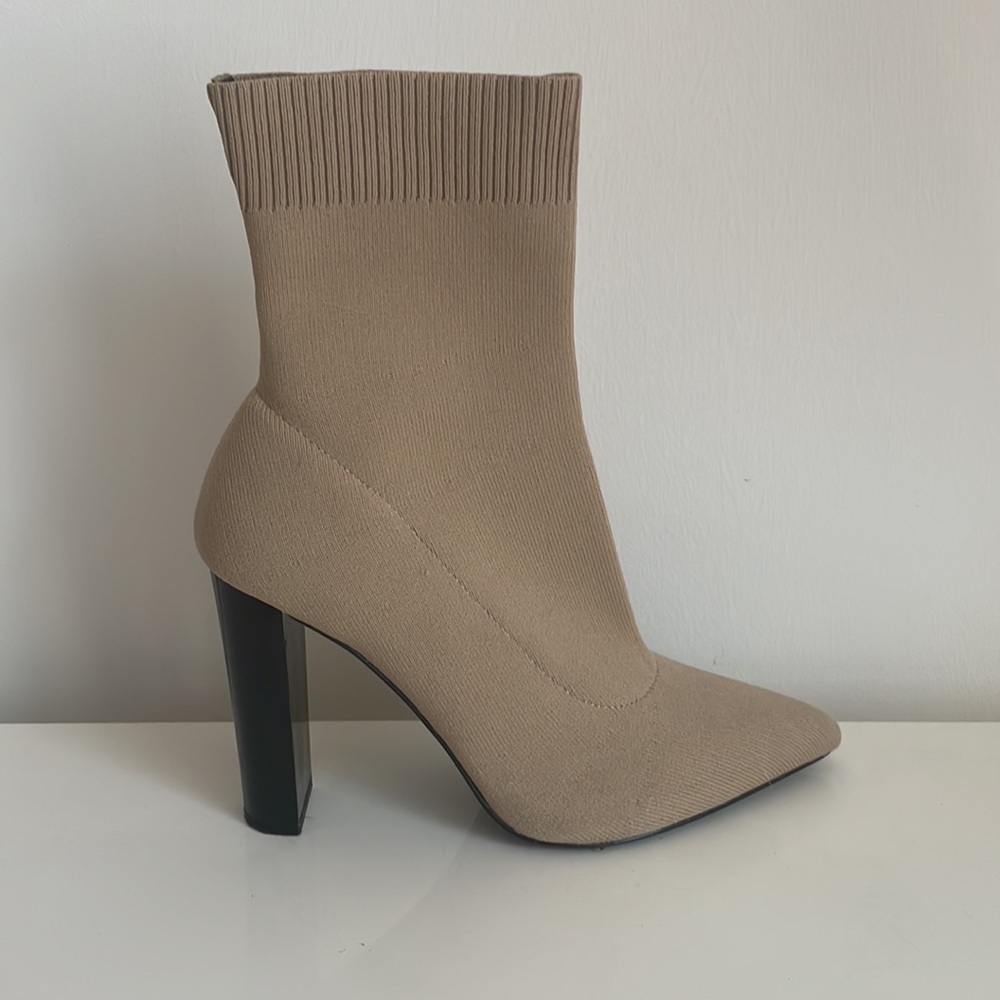 ASOS Tan Knit Sock Booties